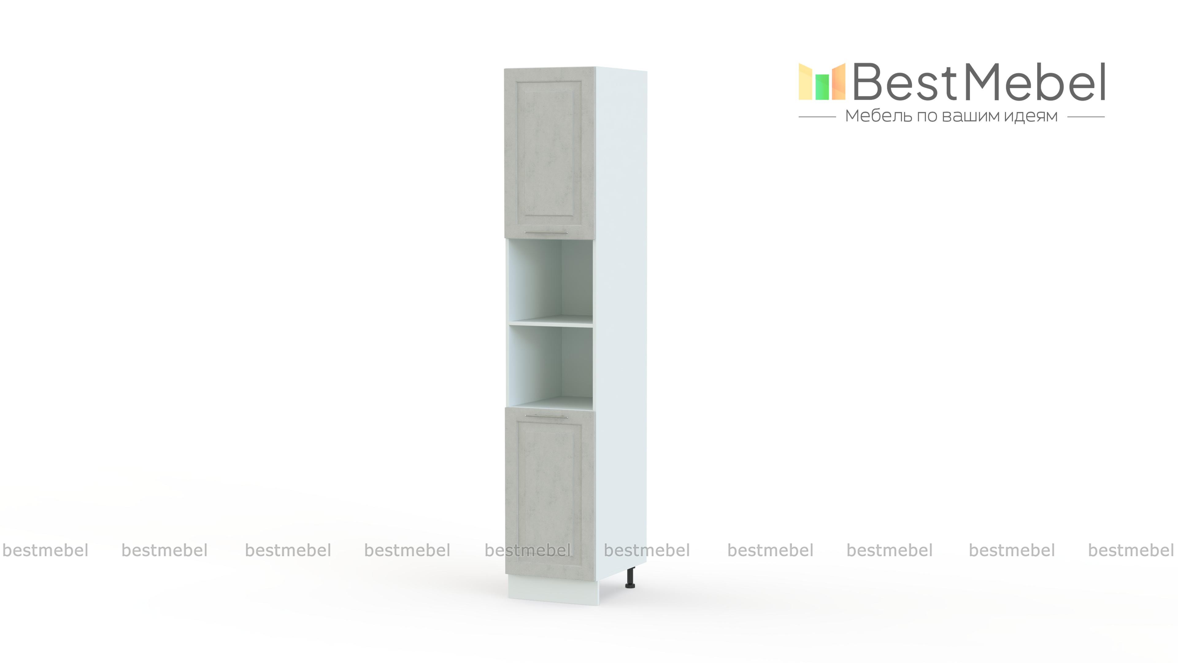 Шкаф-пенал двухдверный с открытыми полками Ирен BMS - Фото