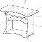Чертеж Стол письменный Комбинация 2 BMS