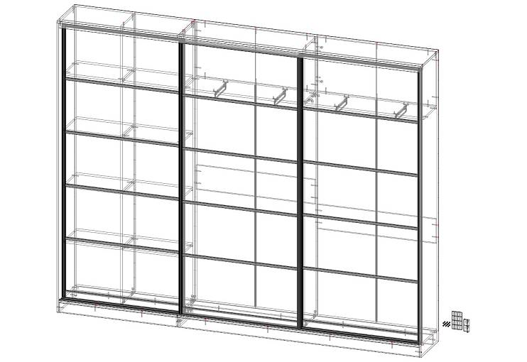 ЭСКИЗ №00000318396 Шкаф-купе Анцелотто (3000х2400х400)