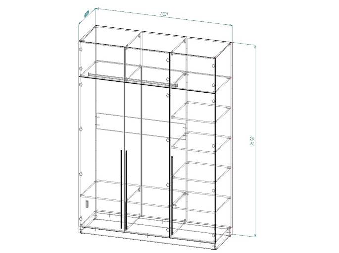 ЭСКИЗ Шкаф для одежды Бронкс (1750х2450х600)