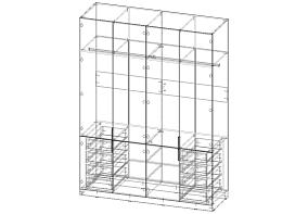 ЭСКИЗ №00000333252 Шкаф распашной Фьорд 4  (1800х2400х600)