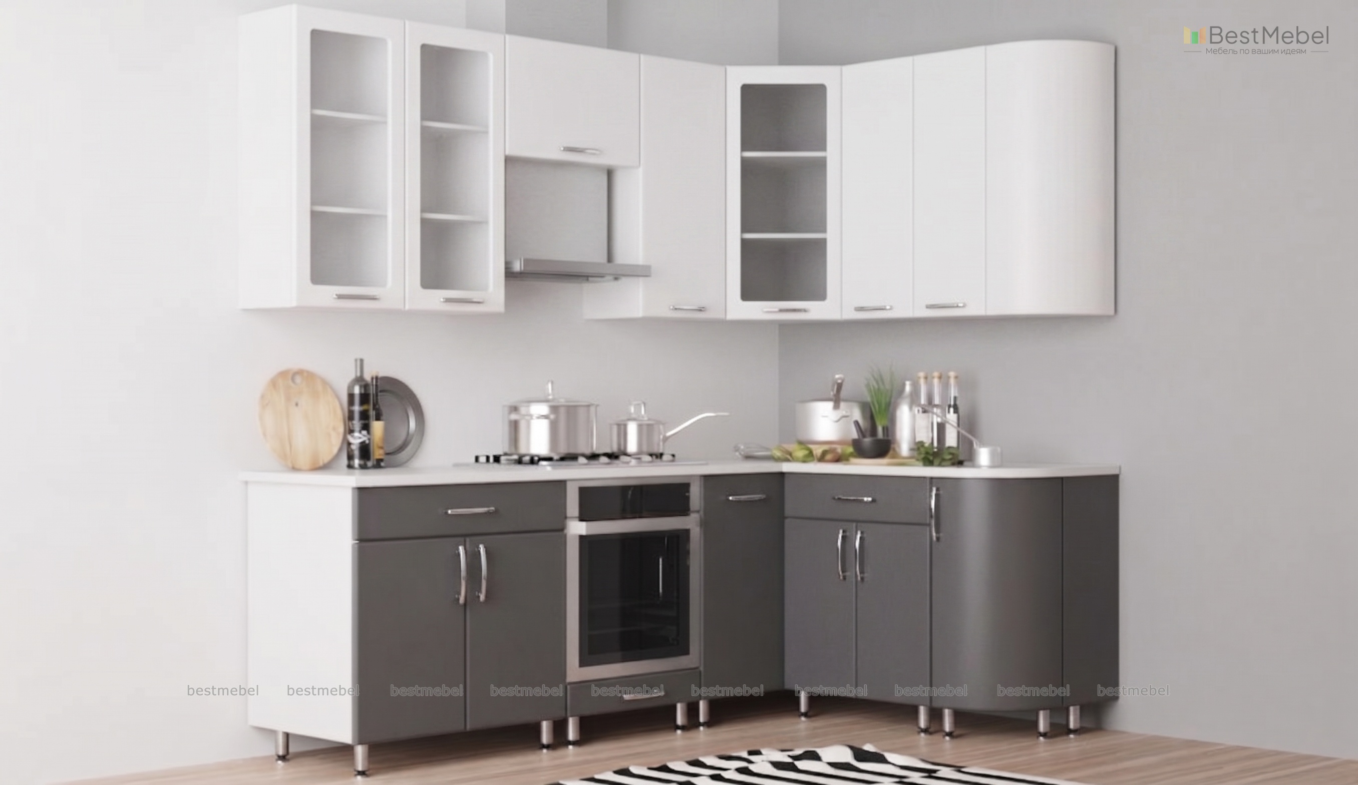 Кухонный гарнитур Милли 128 Угловой BMS