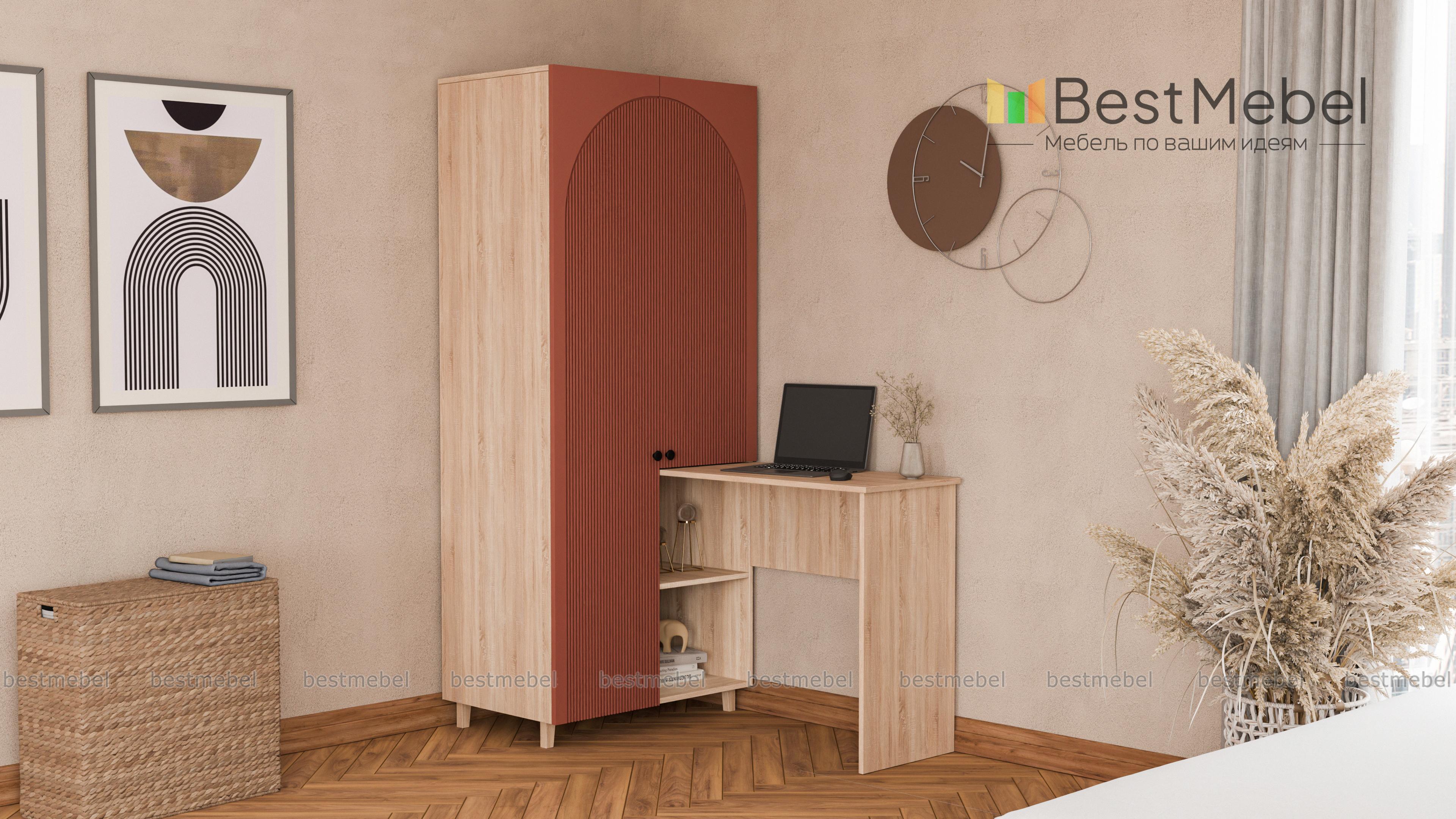 Шкаф со столом Вивьен 3 BMS - Фото