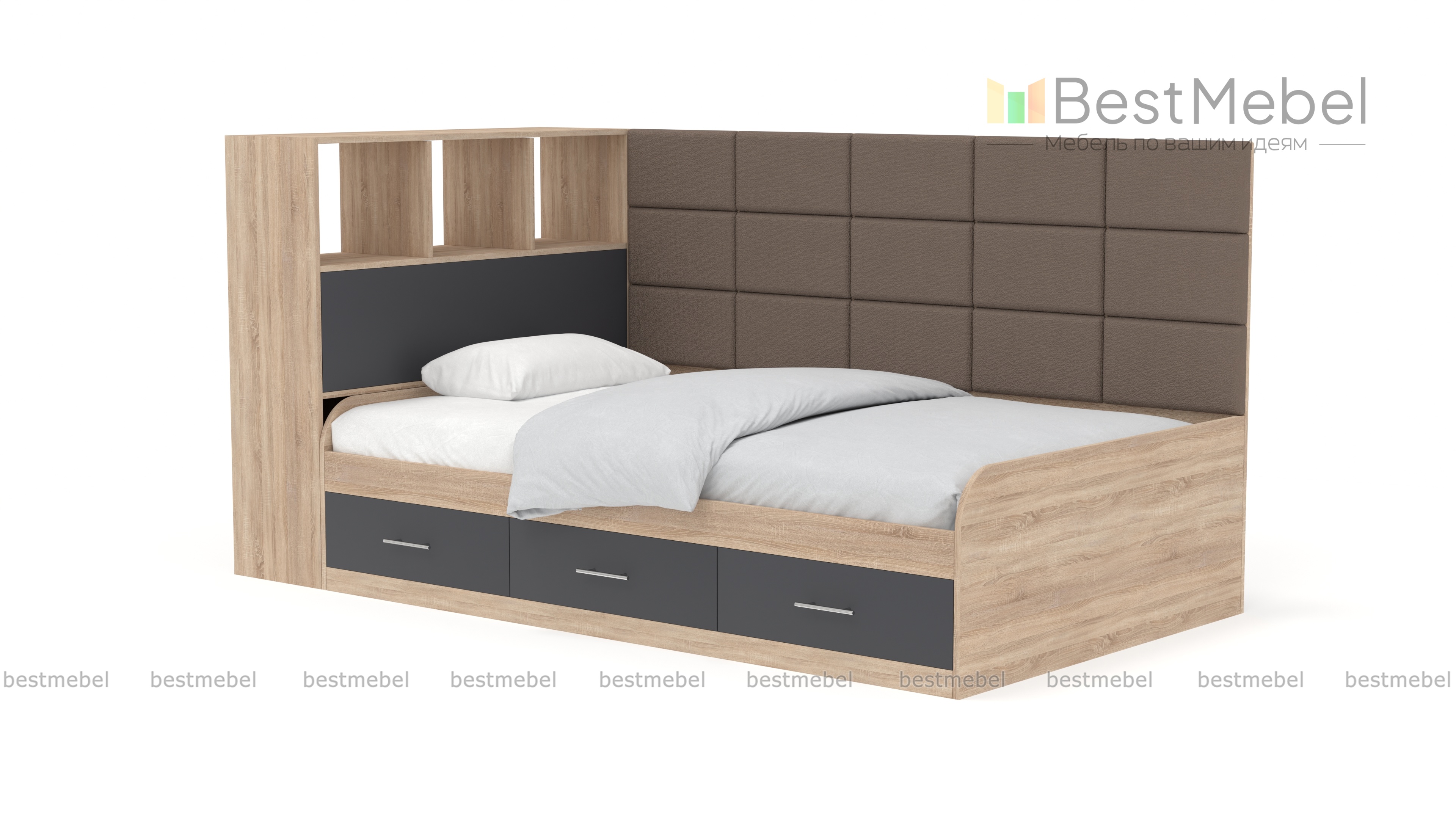 Кровать с ящиками Монти BMS