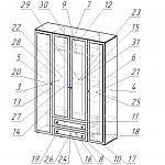 Чертеж Шкаф распашной Милана BMS