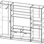 Чертеж Мебельная стенка Стефания-1 BMS
